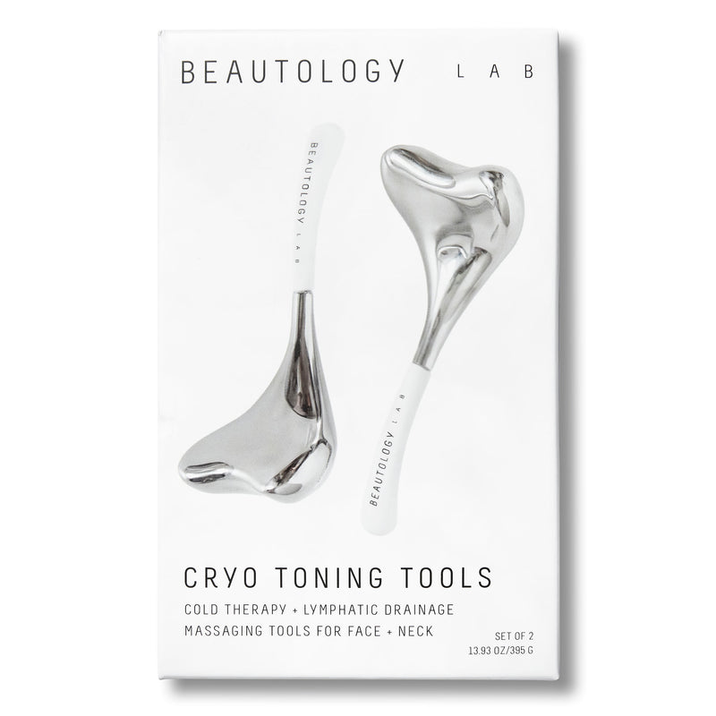 A set of two stainless steel facial tools that combine the benefits of cryotherapy and lymphatic drainage to contour, lift, and detoxify skin for a sculpted, firmer, more radiant appearance. 