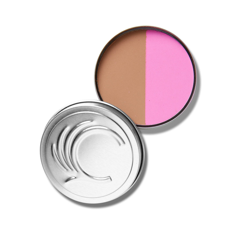 A vegan, talc-free blush and bronzer duo with sheer, buildable coverage for skin that looks naturally sun-kissed.