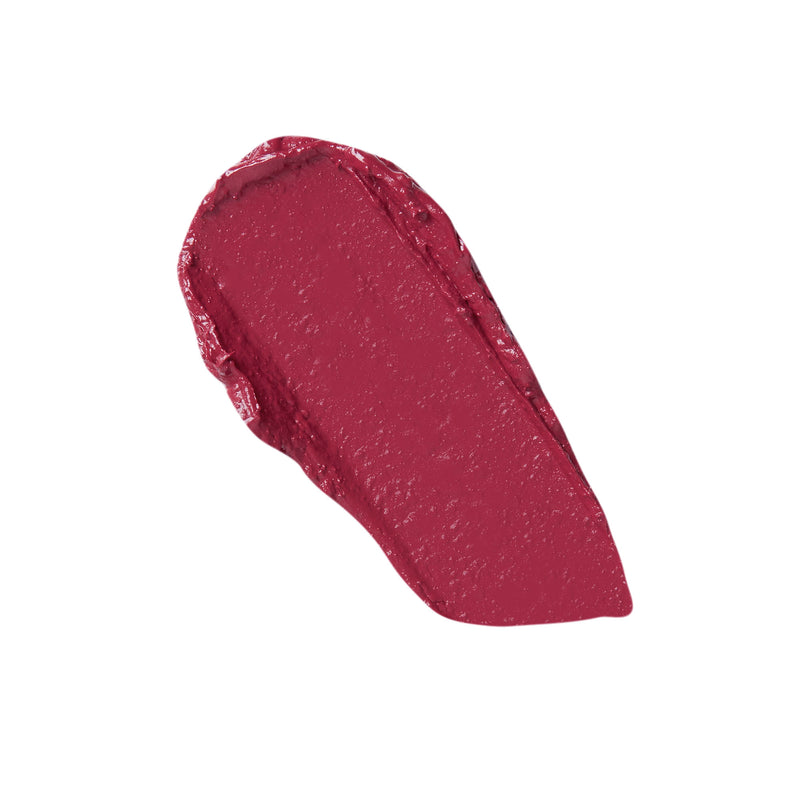 A buildable satin vegan lipstick that cushions lips in a rich, creamy, velvety color. 