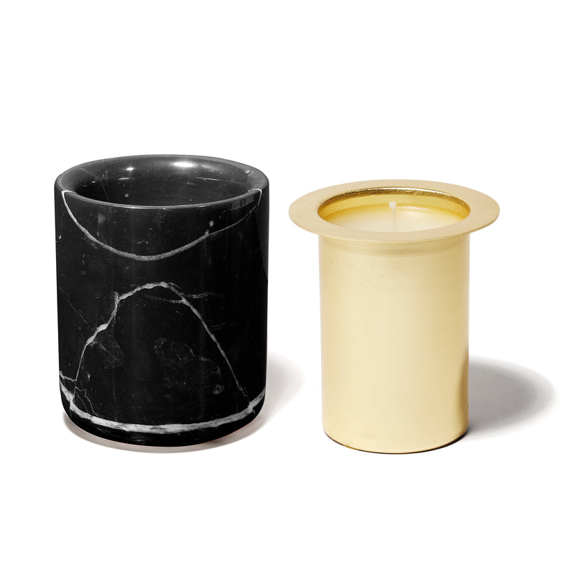 The Nero Marquina Marble Candle: Eavestone