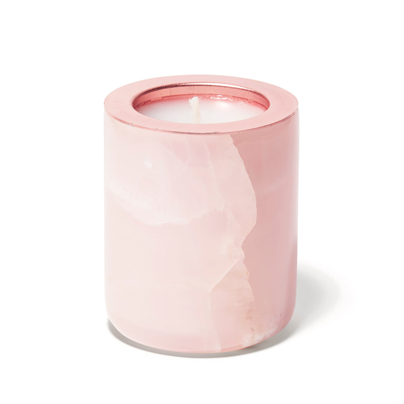 Pink Onyx Marble Candle: Paloma