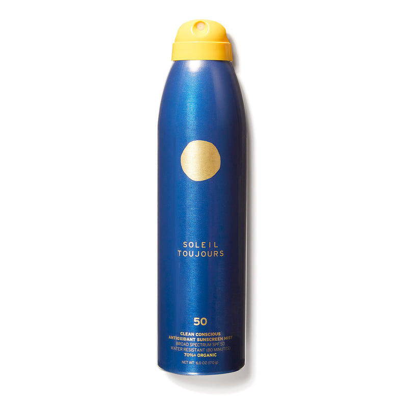 A weightless sunscreen mist with SPF 50 that goes on sheer to hydrate and protect all skin types and tones.